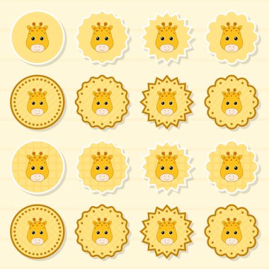 Üzerinde zürafa olan not etiketi