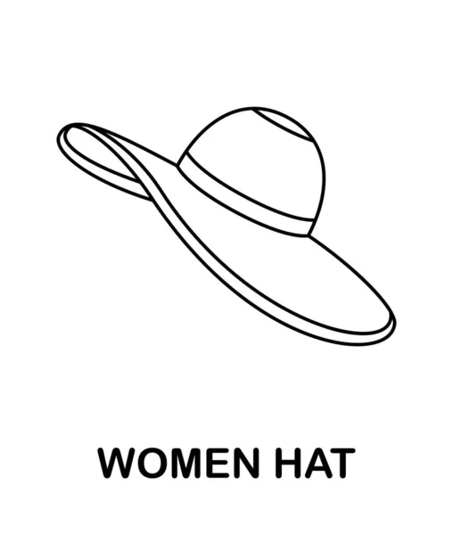 Χρωματισμός Σελίδα Γυναίκες Καπέλο Για Παιδιά — Διανυσματικό Αρχείο