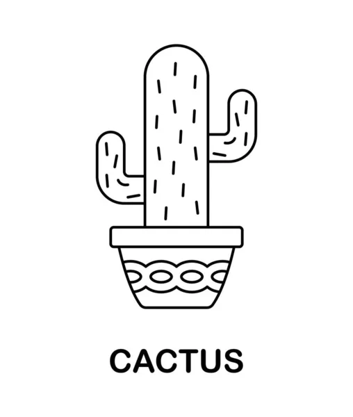 Página Para Colorear Con Cactus Para Niños — Archivo Imágenes Vectoriales