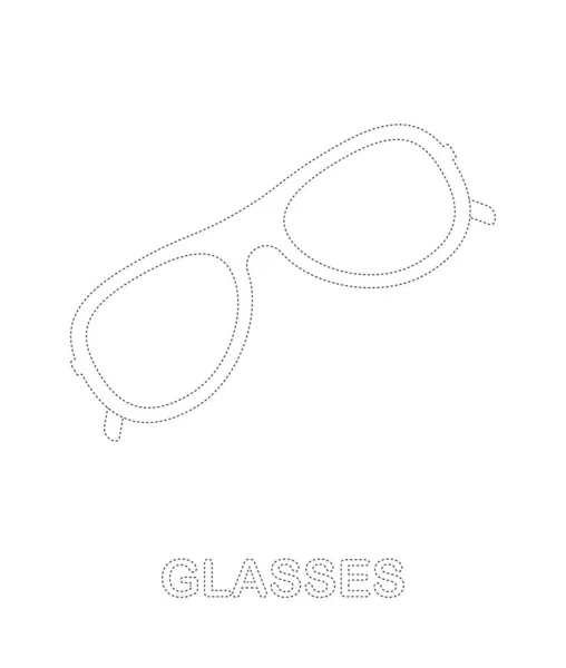 Glasögon Spårning Kalkylblad För Barn — Stock vektor