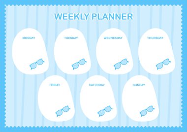 Gözlüklü günlük ve haftalık planlamacı