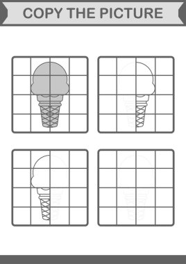 Fotoğrafı dondurmayla kopyala. Çocuklar için çalışma tablosu