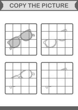 Gözlüklü resmi kopyala. Çocuklar için çalışma tablosu