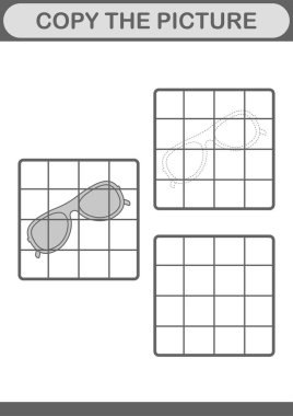 Gözlüklü resmi kopyala. Çocuklar için çalışma tablosu