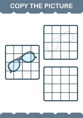 Gözlüklü resmi kopyala. Çocuklar için çalışma tablosu
