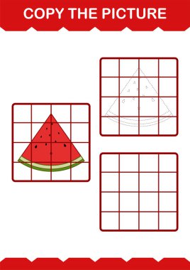 Karpuzlu resmi kopyala. Çocuklar için çalışma tablosu