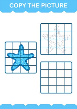 Denizyıldızı ile resmi kopyala. Çocuklar için çalışma tablosu