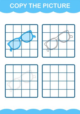 Gözlüklü resmi kopyala. Çocuklar için çalışma tablosu