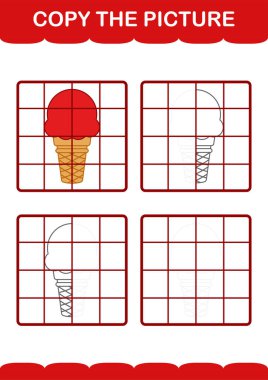 Fotoğrafı dondurmayla kopyala. Çocuklar için çalışma tablosu