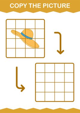 Kadın şapkalı resmi kopyala. Çocuklar için çalışma tablosu