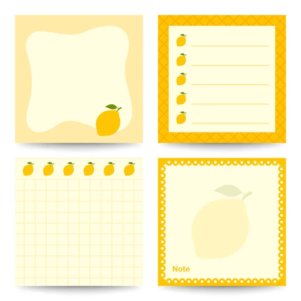Set Square Notepads Lemon — Stock Vector