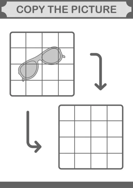 Kopiera Bilden Med Glasögon Kalkylblad För Barn — Stock vektor