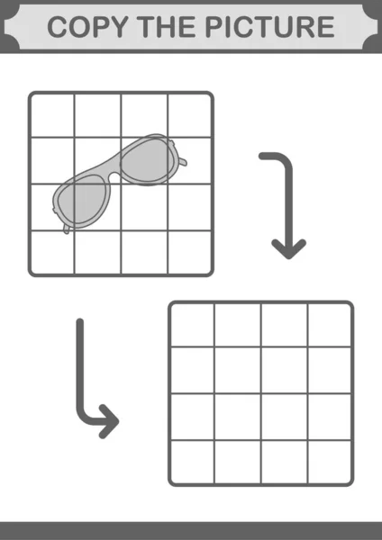 Skopiuj Zdjęcie Okularami Arkusz Pracy Dla Dzieci — Wektor stockowy