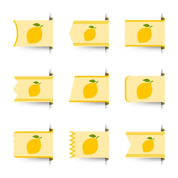 Conjunto Marcadores Coloridos Com Limão — Vetor de Stock