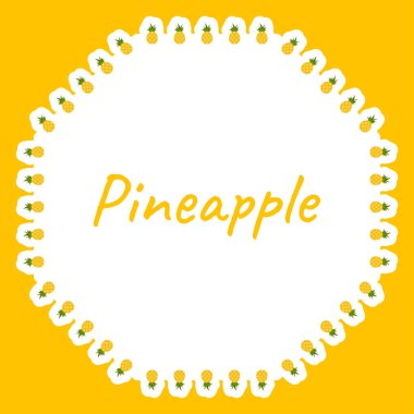 Border with Pineapple for banner, poster, and greeting card