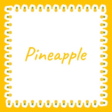 Border with Pineapple for banner, poster, and greeting card