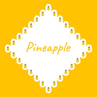Border with Pineapple for banner, poster, and greeting card