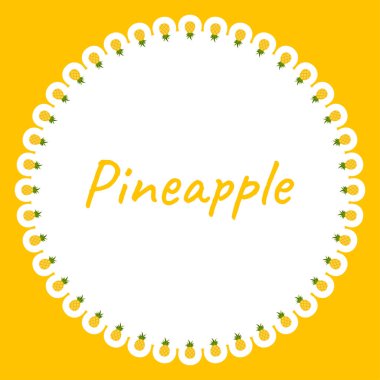 Border with Pineapple for banner, poster, and greeting card