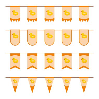 Set of colored Flags with Inflatable Duck