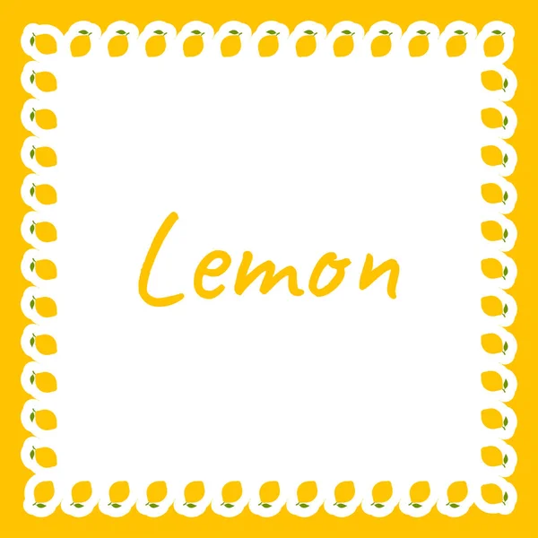 Border Lemon Banner Poster Greeting Card — ストックベクタ