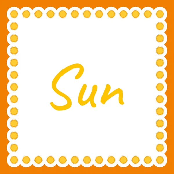 Бордюр Сонцем Банера Плаката Вітальної Листівки — стоковий вектор