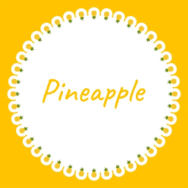 Border Pineapple Banner Poster Greeting Card — Stockvektor