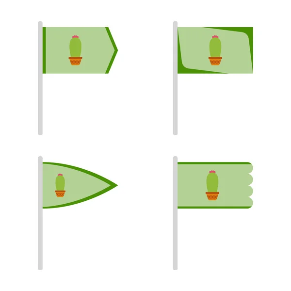 Set Colored Flags Cactus — ストックベクタ