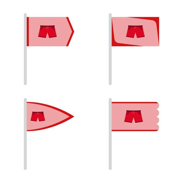 Set Colored Flags Shorts — Image vectorielle