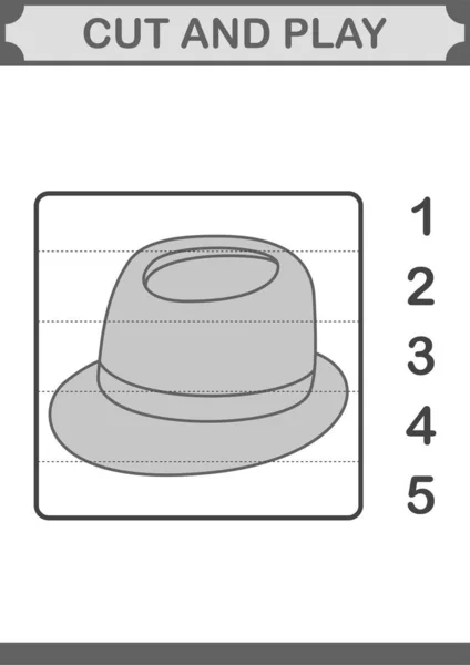 Couper Jouer Avec Fedora Hat — Image vectorielle