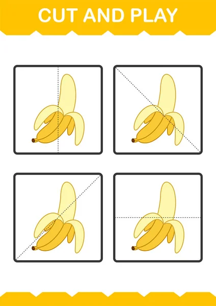 Knippen Spelen Met Banaan — Stockvector