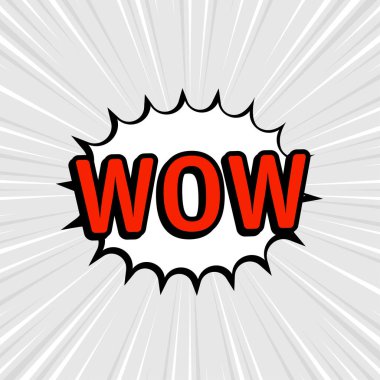 Metin WOW ile izole edilmiş komik konuşma balonları