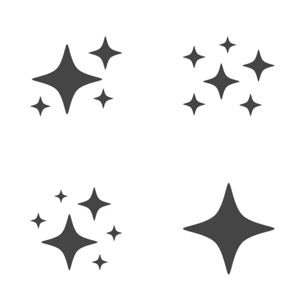 Conjunto Estrellas Brilla Diseño Plano — Vector de stock
