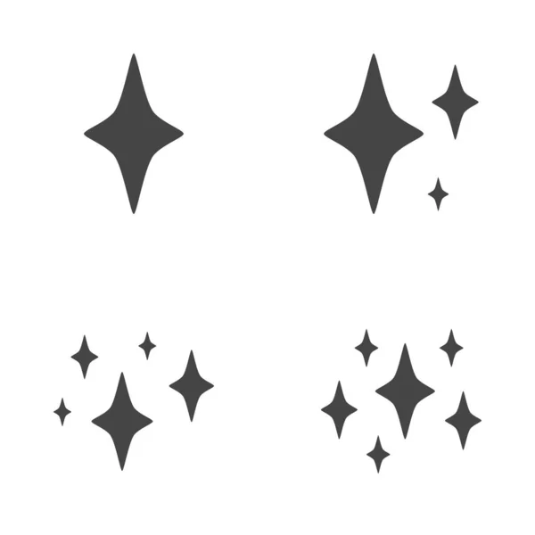 Conjunto Estrellas Brilla Diseño Plano — Vector de stock