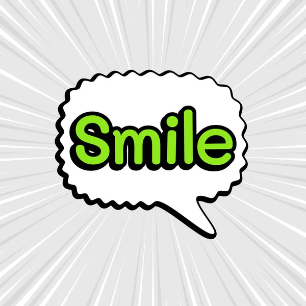 Burbujas Habla Cómica Aisladas Con Texto Smile — Vector de stock
