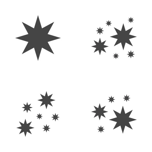 Conjunto Estrelas Brilhos Design Plano —  Vetores de Stock
