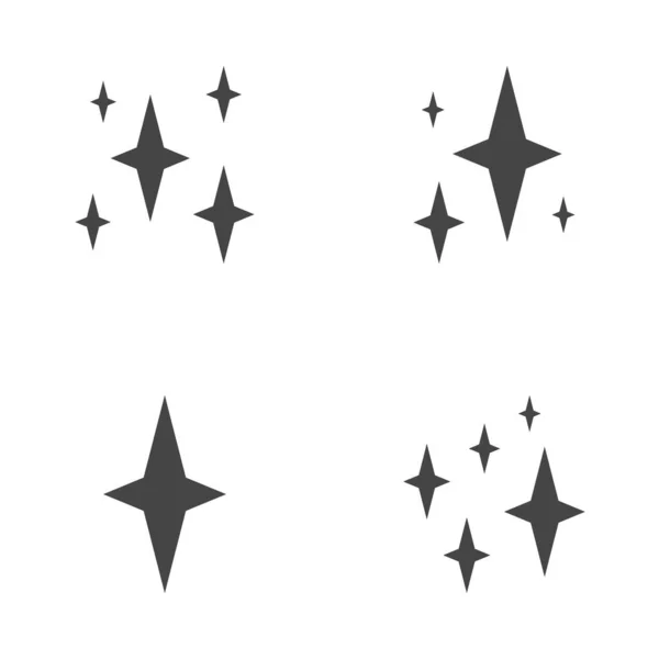 Conjunto Estrelas Brilhos Design Plano —  Vetores de Stock
