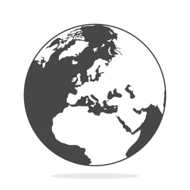 Beyaz arkaplanda dünya düz tasarım biçimi