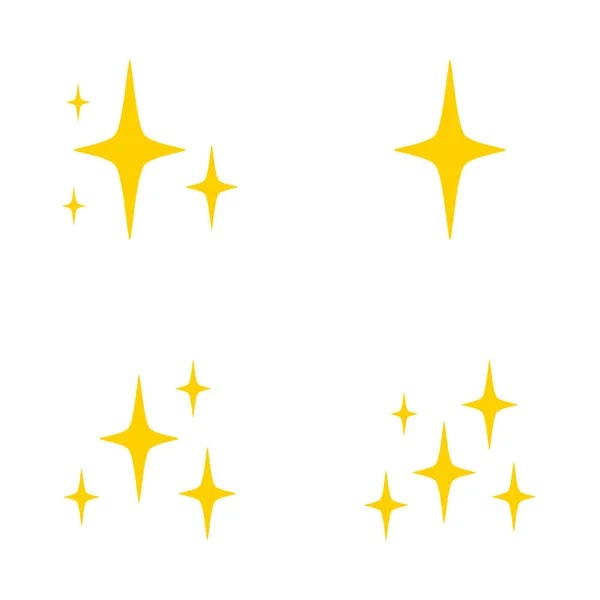 Uppsättning Stjärnor Gnistrar Platt Design — Stock vektor