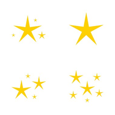 Yıldızlar parıldıyor, düz dizayn.