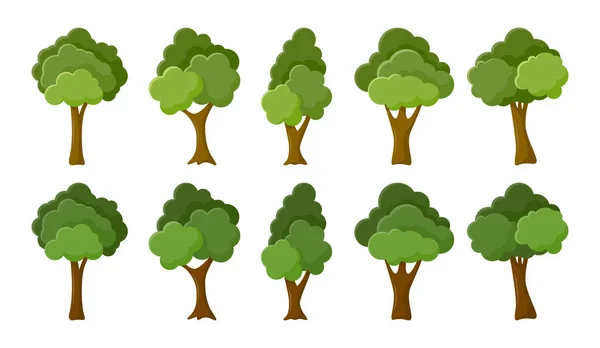 Zbiór Drzew Wyciągnąć Rękę — Wektor stockowy