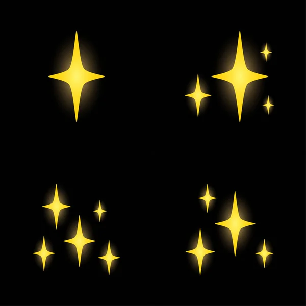 Набор Звёзд Сверкает Плоский Дизайн — стоковый вектор