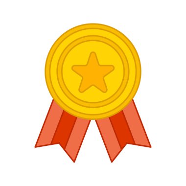 Ödül Madalyası beyaz arkaplanda izole edildi