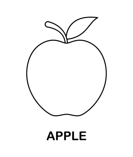 Coloriage Avec Apple Pour Enfants — Image vectorielle