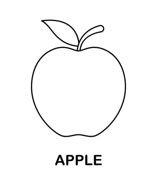 Desenho Para Colorir Com Apple Para Crianças — Vetor de Stock
