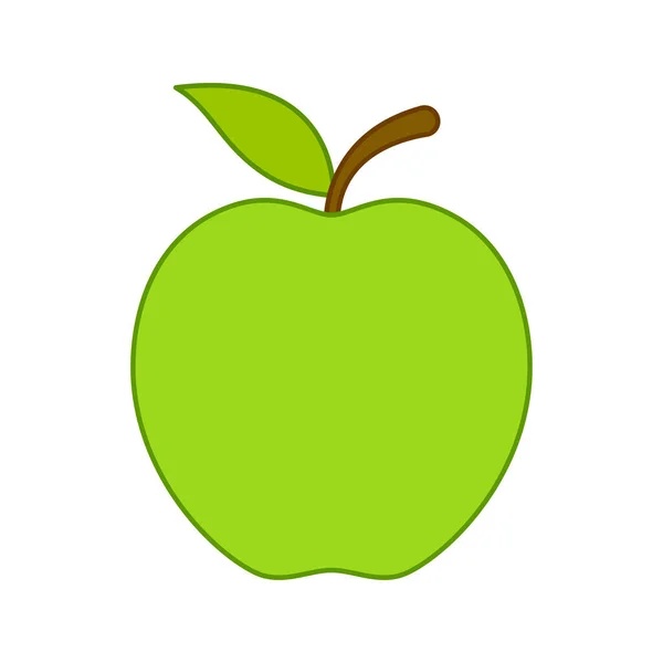 Äpple Isolerad Vit Bakgrund — Stock vektor