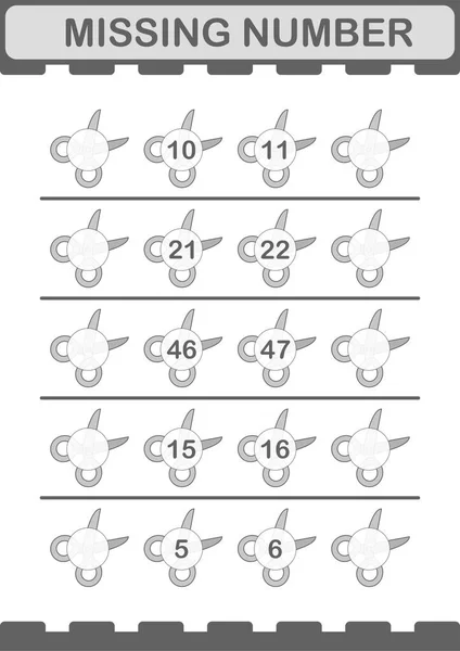 与Scissor的失踪号码 儿童工作表 — 图库矢量图片