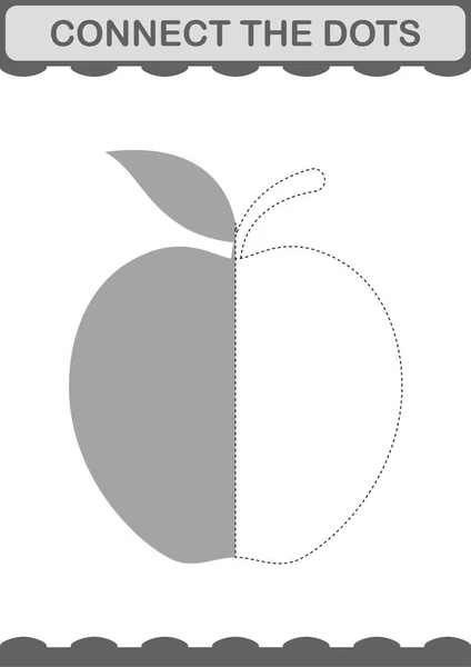 Connect Dots Apple Worksheet Kids — Image vectorielle