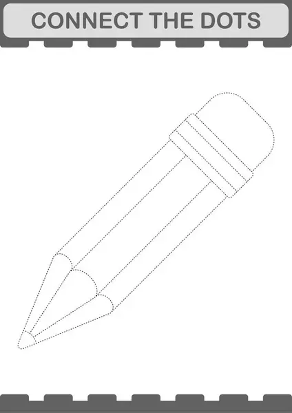 Verbinden Sie Die Punkte Bleistift Arbeitsblatt Für Kinder — Stockvektor