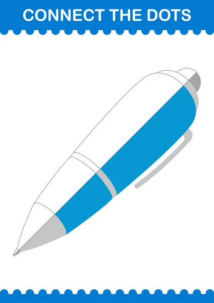 Connect Dots Pen Worksheet Kids — Image vectorielle