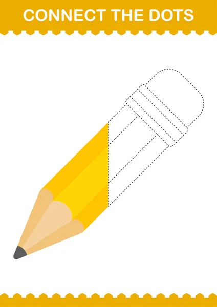 Connect Dots Pencil Worksheet Kids — Image vectorielle